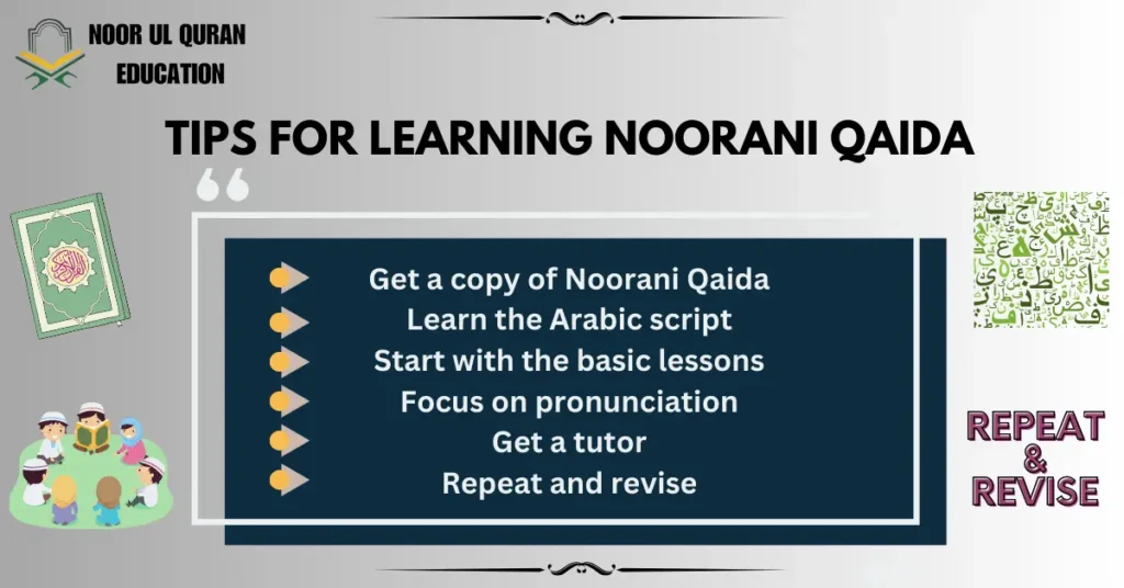 TIPS FOR LEARNING NOORANI QAIDA